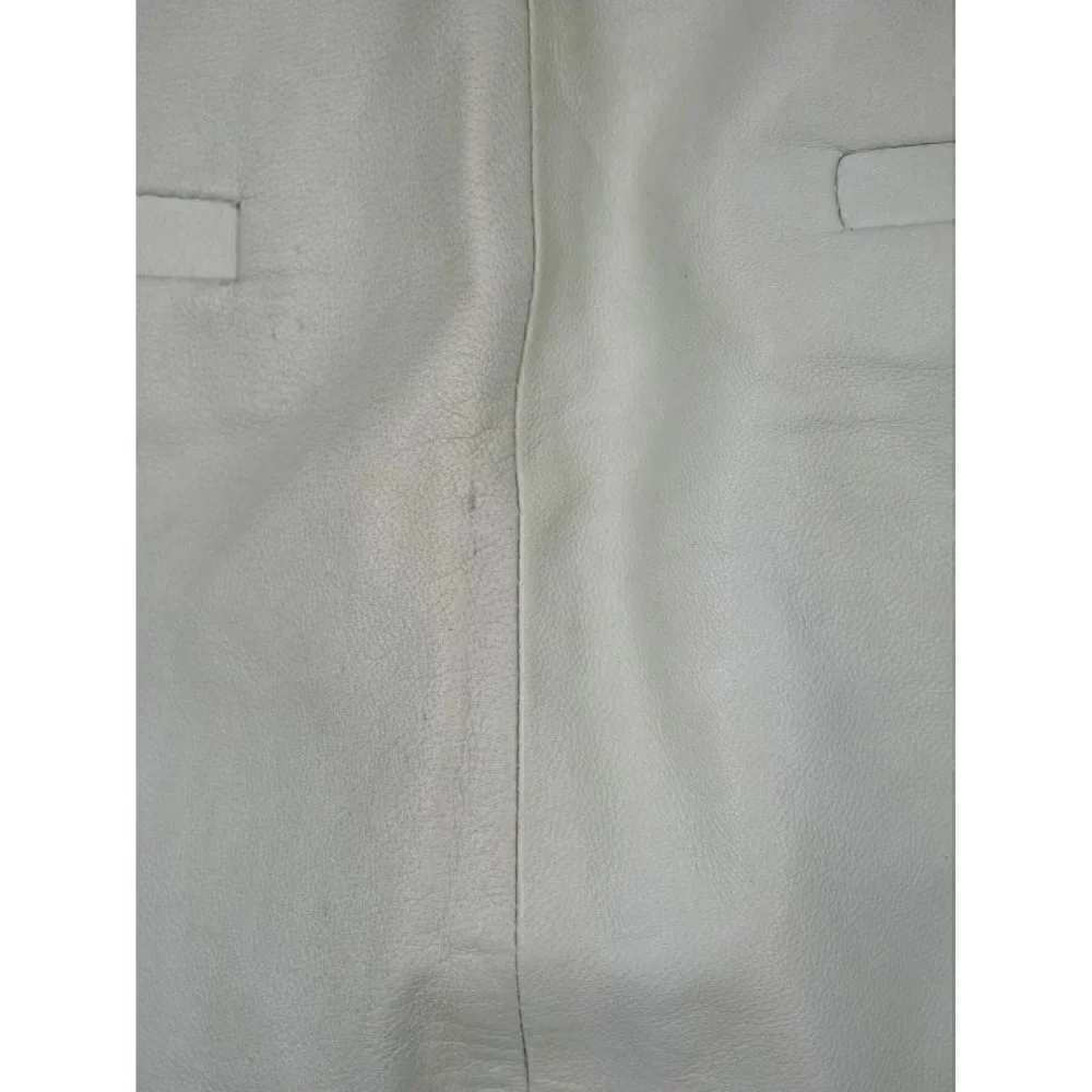 NWT J. Brand Collin Leather Straight Leg Pant in Cloud Leather Aero Green Mint 2